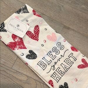 Paula Deen 'Bless Your Heart' Heart Print Kitchen Towel - Red, Pink, Black